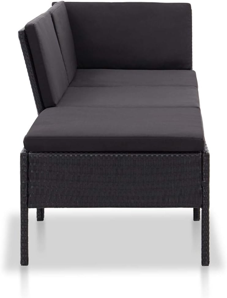 vidaXL Gartenmöbel 3-TLG. mit Auflagen Sitzgruppe Garten Garnitur Lounge Sofa Sitzgarnitur Gartenset