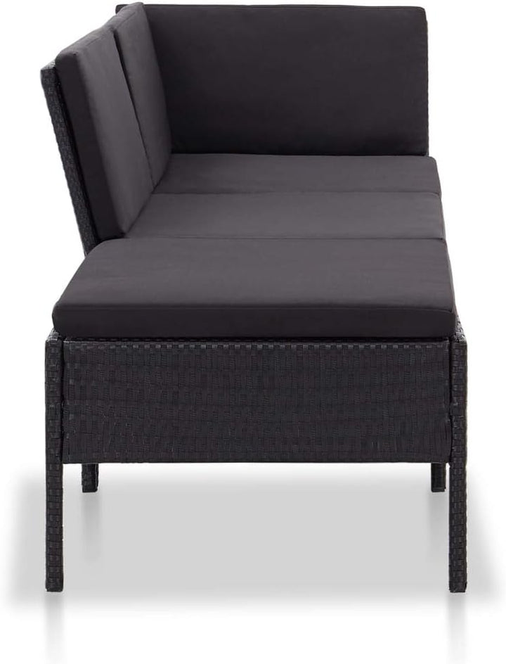 vidaXL Gartenmöbel 3-TLG. mit Auflagen Sitzgruppe Garten Garnitur Lounge Sofa Sitzgarnitur Gartenset