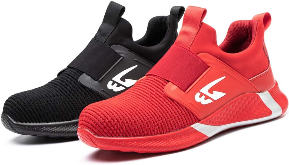 ALOFME Sommer Sicherheitsschuhe Damen Herren S3 Leicht Sportliche Arbeitsschuhe Atmungsaktive Stahlk