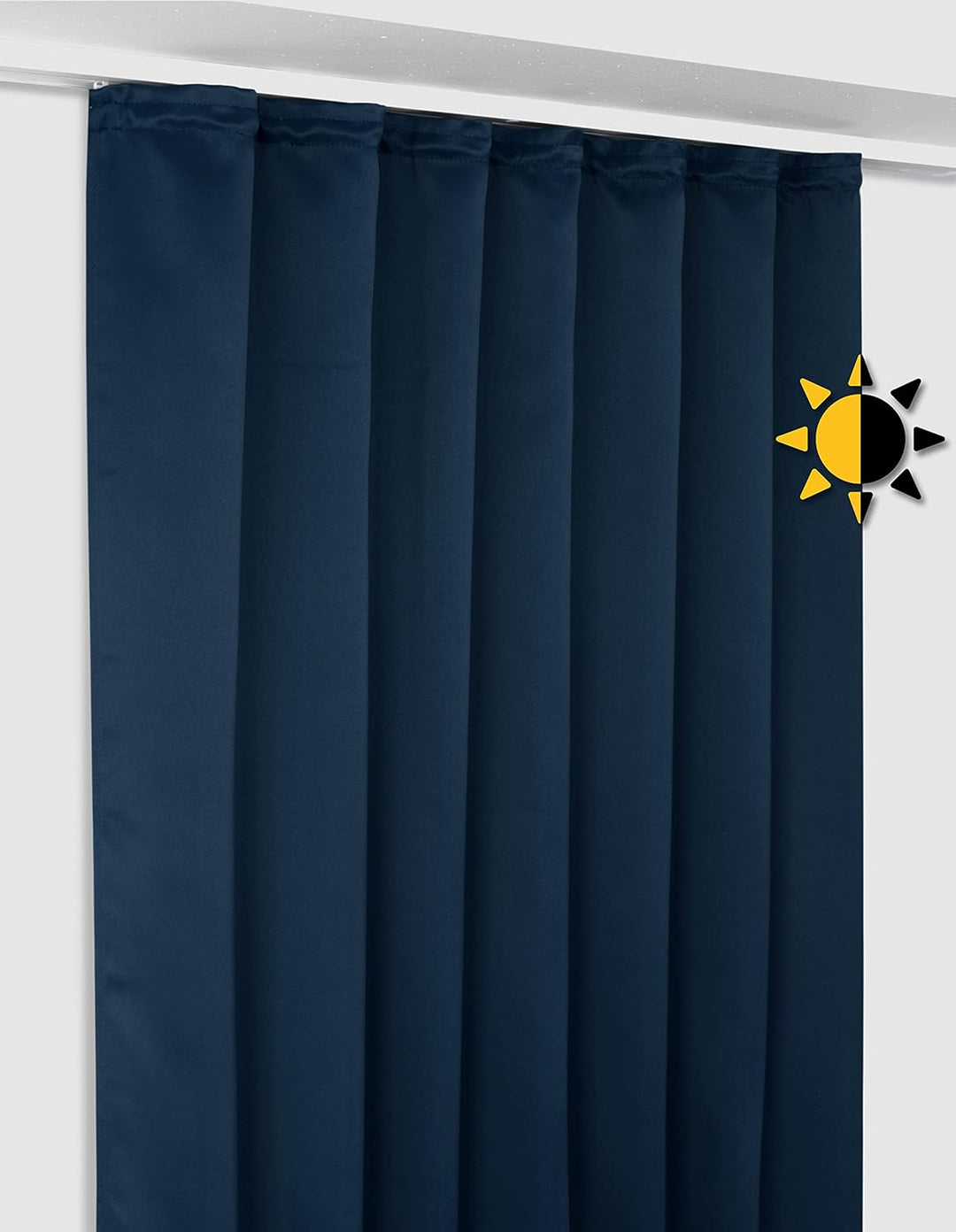 BEAUTEX Verdunkelungsgardine mit Kräuselband U-Band, Blackout Vorhang Blickdicht abdunkelnd, Grösse