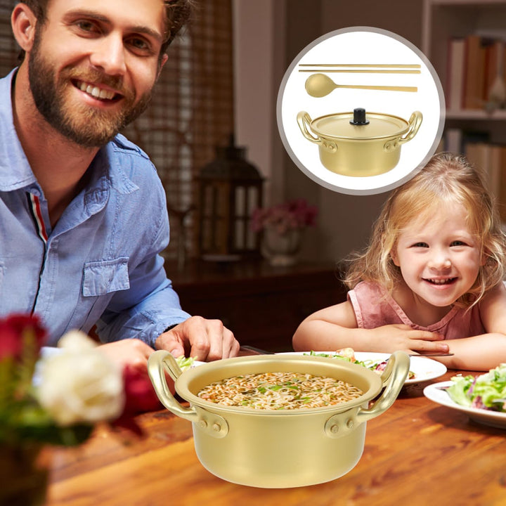 ABOOFAN Aluminium Ramen Topf 8.07In Mit Doppelgriff Und Löffel – Leichter Instant-Nudeltopf Für Camp