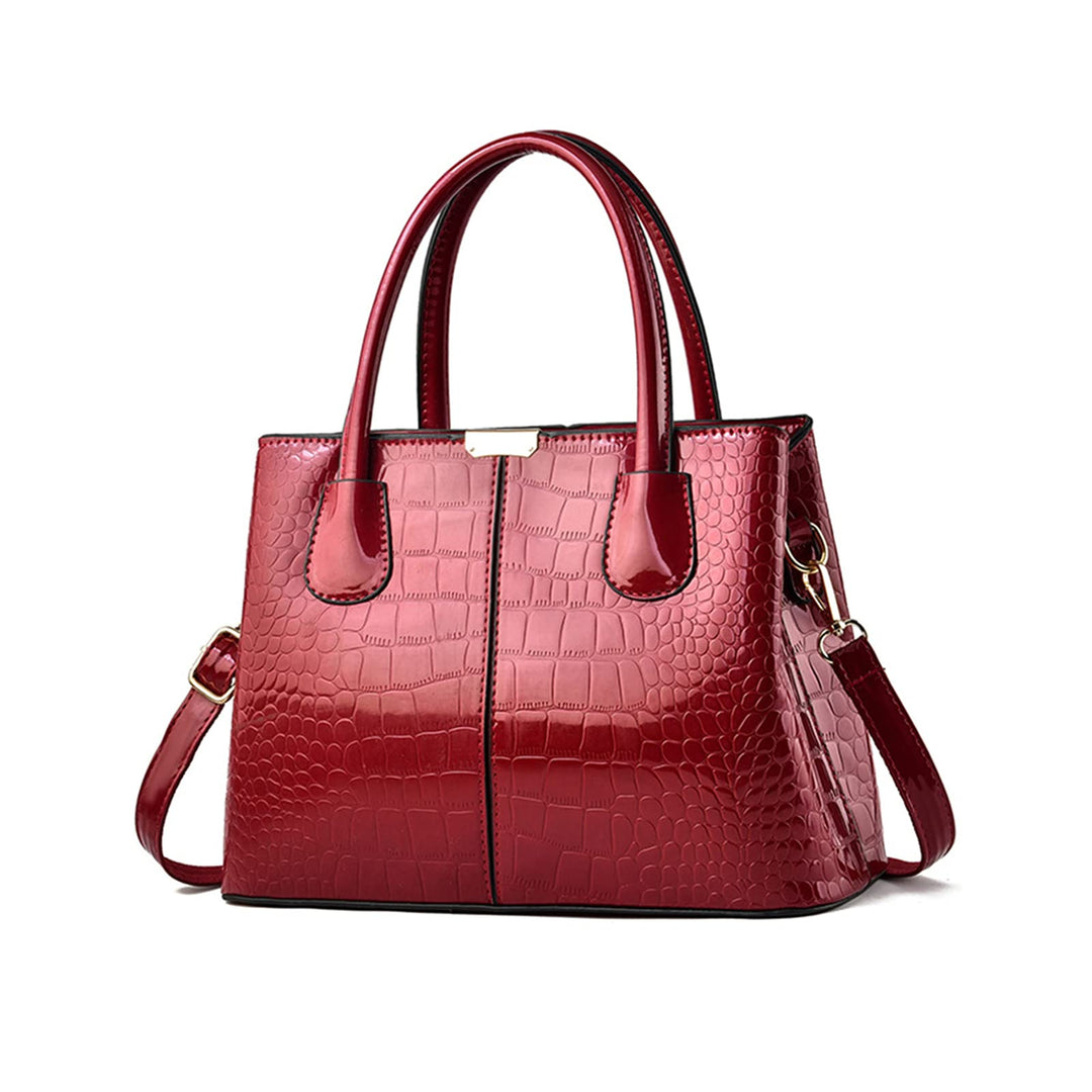 NICOLE & DORIS Handtaschen Damen Mode Krokoprägung Henkeltasche Lackleder Handtasche Shopper Umhänge
