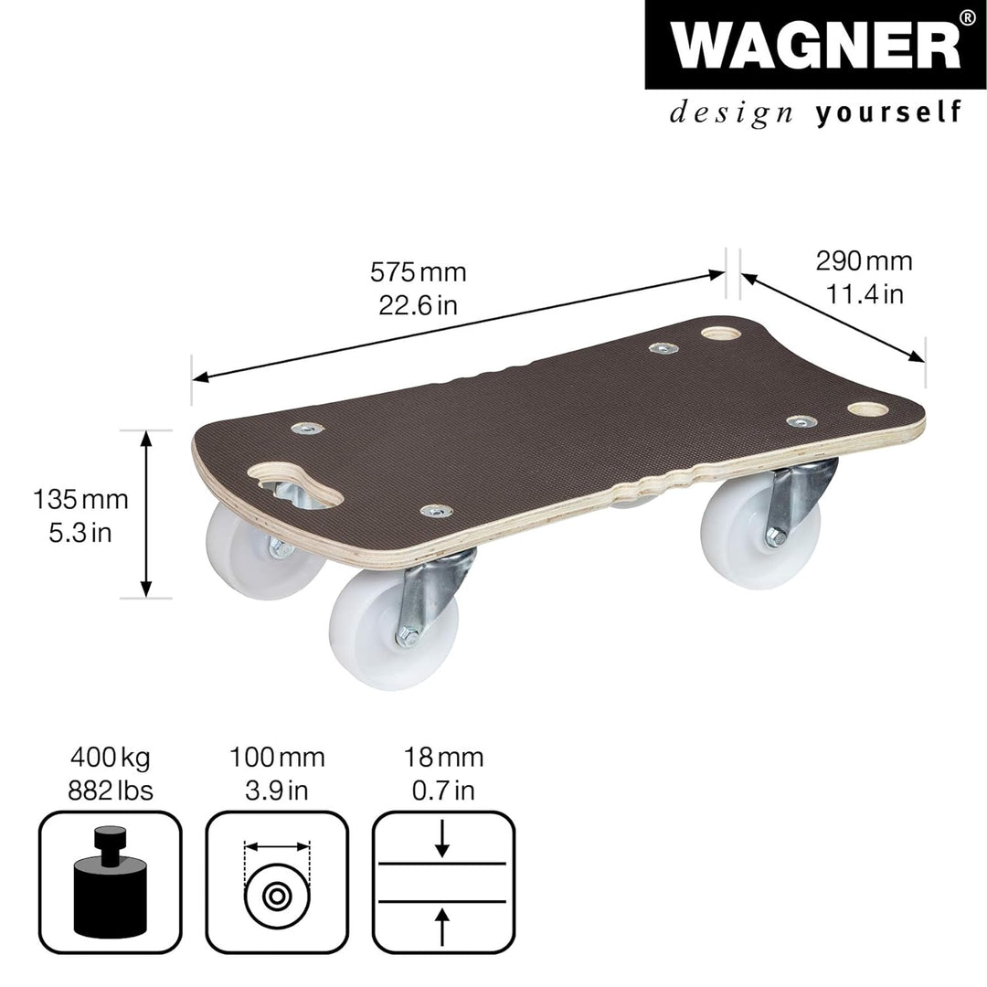 Wagner Transporthilfe MM 1311 I 57,5 x 29 x 13,5 cm - Tragkraft 400 kg - für schwer beladene Geräte
