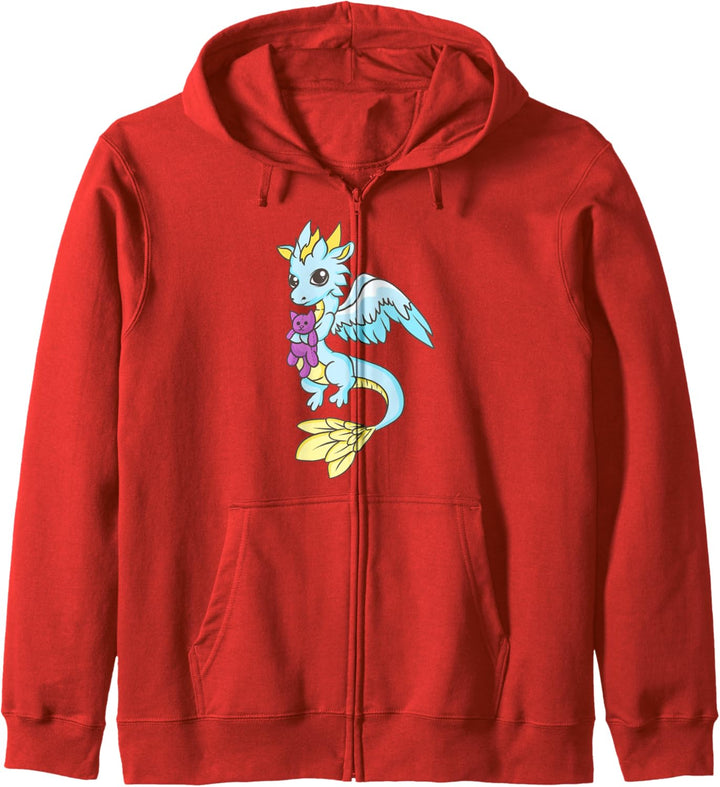 Sweet Blue Baby Dragon - Cute Kawaii Anime Japanese Kapuzenjacke