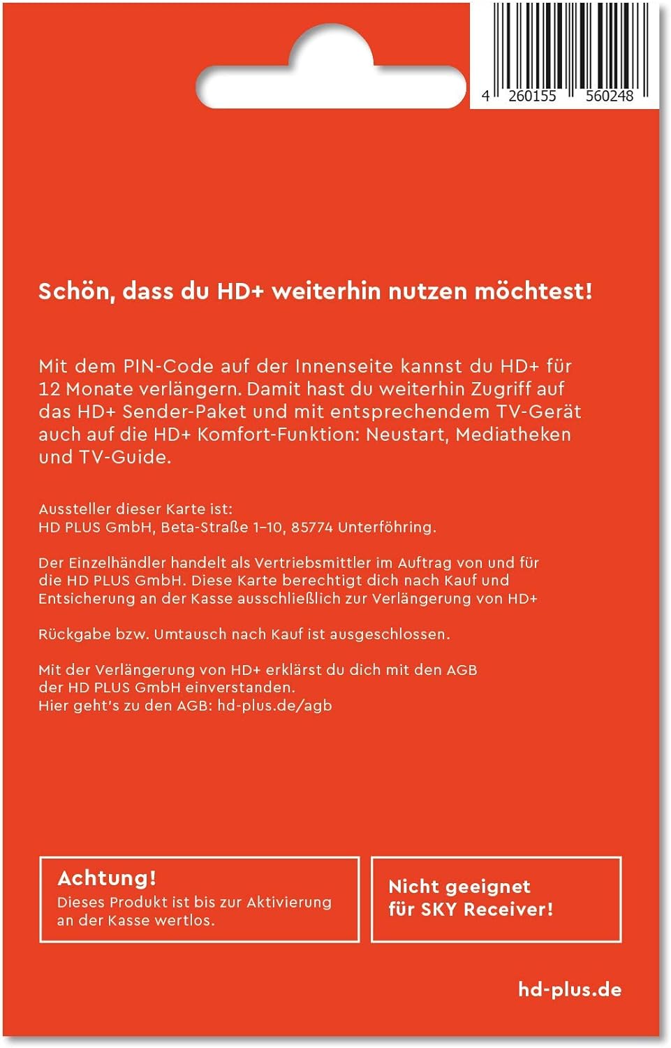 HD+ Verlängerung für 12 Monate, rot