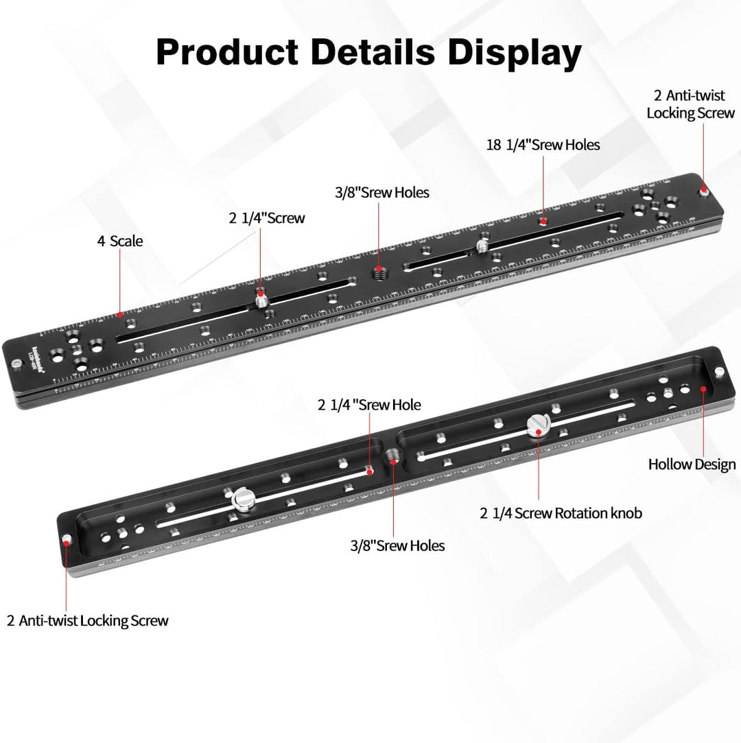 Koolehaoda 400mm Schienenplatte Mehrzweck Schnellwechselplatte Rail QR Aluminiumlegierungsplatte kom