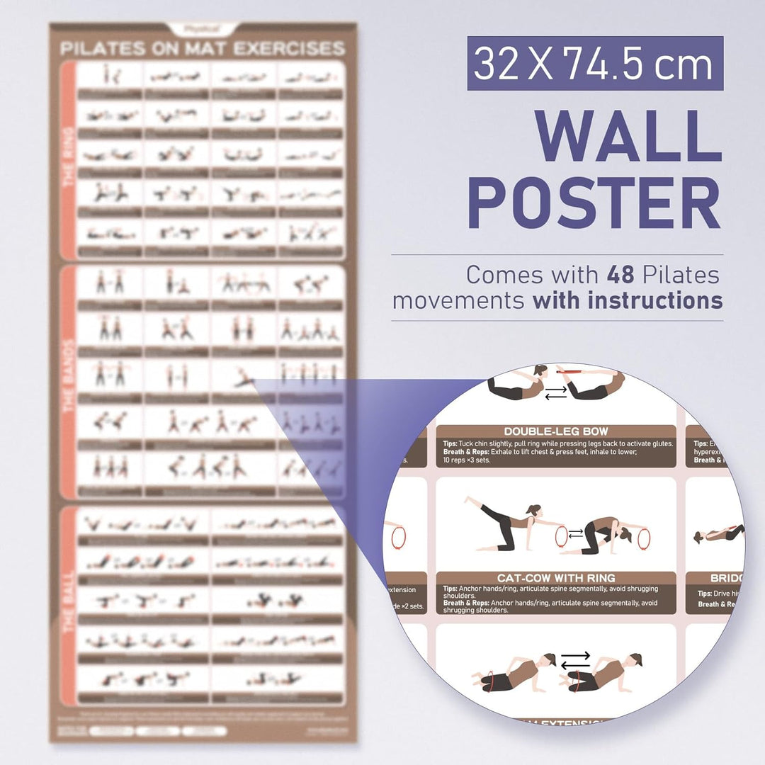 Pilates Set | 15in/ 38cm Pilates Ringe mit 1x Klein Pilates Ball, 3X Widerstandsbänder und 2X Stretc