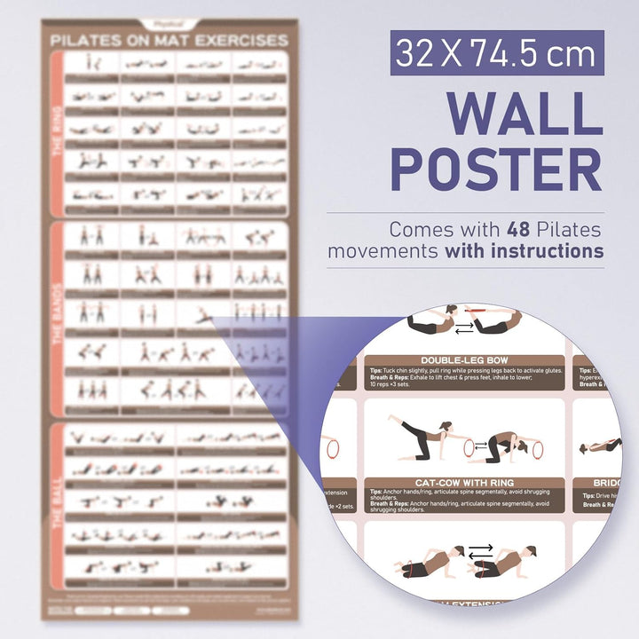Pilates Set | 15in/ 38cm Pilates Ringe mit 1x Klein Pilates Ball, 3X Widerstandsbänder und 2X Stretc
