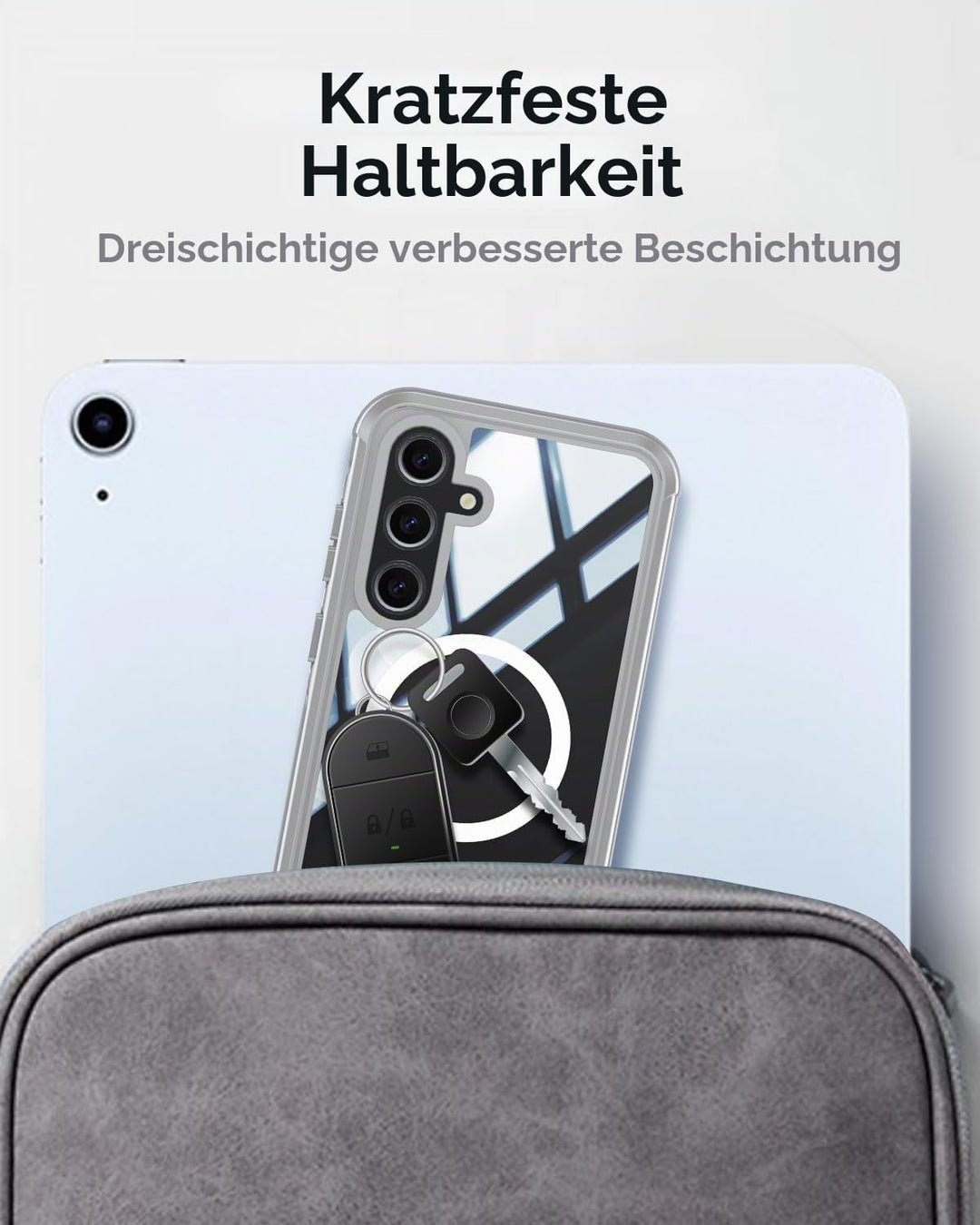 Miimall Dünn Hülle für Samsung Galaxy S24 FE Handyhülle mit Displayschutz, Kompatibel für MagSafe, 3