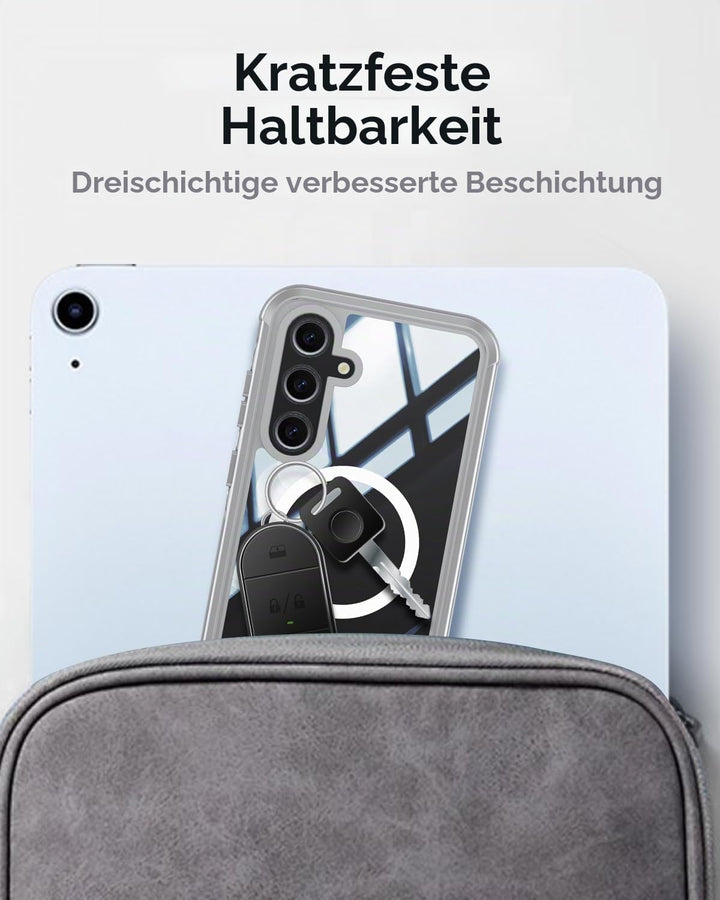 Miimall Dünn Hülle für Samsung Galaxy S24 FE Handyhülle mit Displayschutz, Kompatibel für MagSafe, 3
