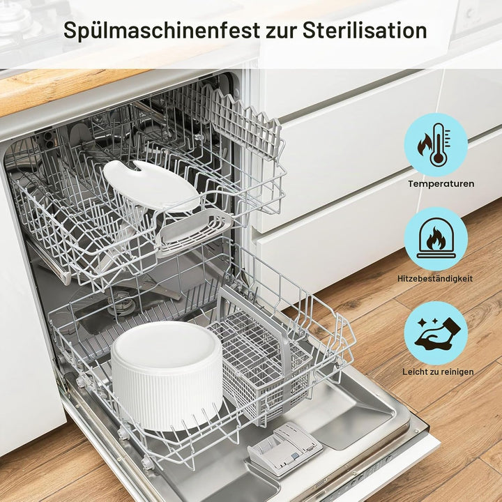 Katzenbrunnen Keramik, 2.2L Trinkbrunnen für Katze, Super Leiser Wasserspender für Haustiere mit Akt