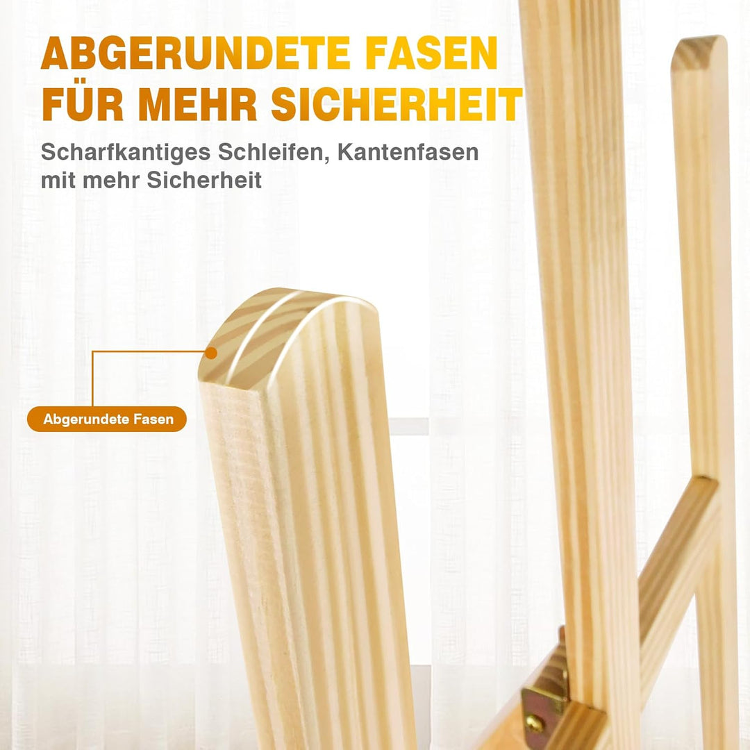 Staffelei, Keilrahmen bis 150 cm Höhe, Akademie Mal- und Präsentations Staffelei, Flexibel Verstellb