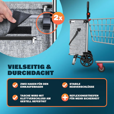 Monzana 2in1 Einkaufstrolley 56L bis 50 kg klappbar abnehmbare Tasche Handwagen Einkaufswagen Einkau