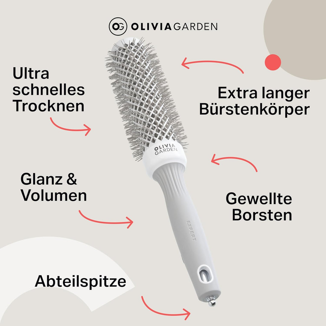 Olivia Garden - Expert Blowout Speed White and Grey Hairbrush- 35 weiss&grau 35, weiss&grau 35