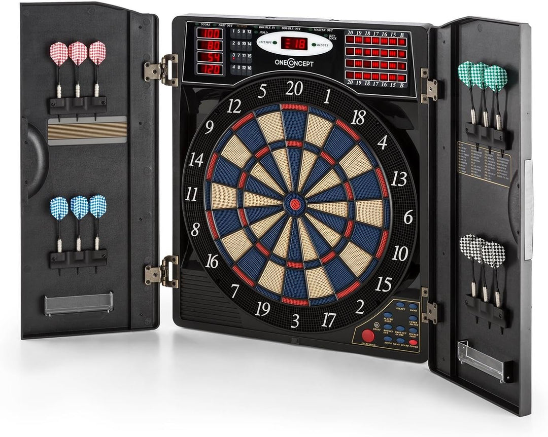 OneConcept Masterdarter - Dartautomat elektronisch, Dartboard, E-Darts, Dartautomat mit Spielcompute