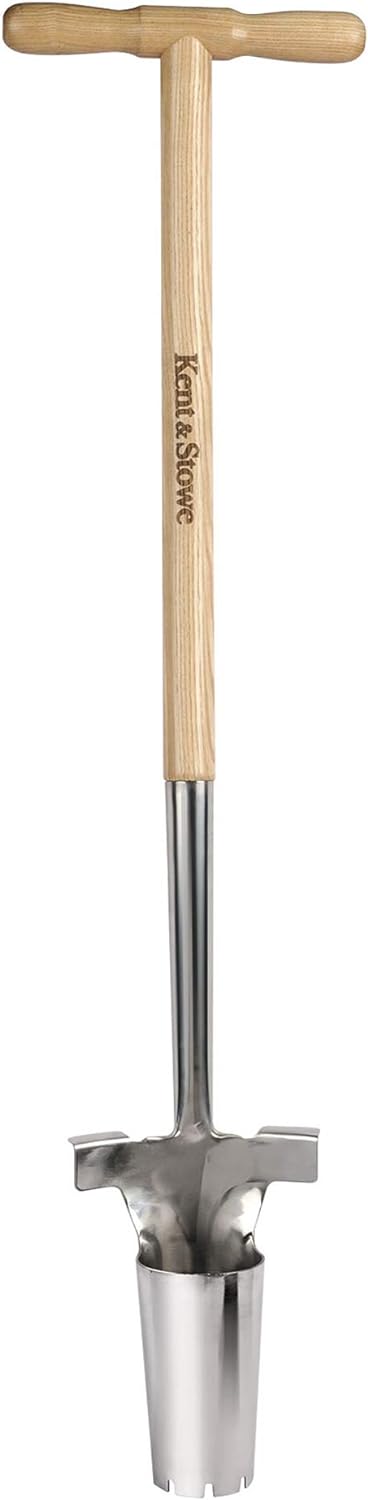 Kent & Stowe Langstiel Zwiebelpflanzer aus Eschenholz und Edelstahl gefertigt, 732622 Single, Single