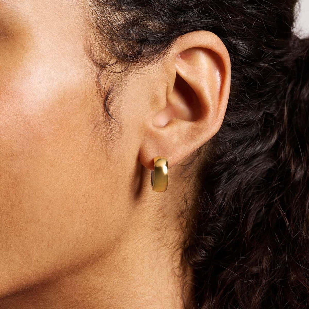 Fossil Damen Goldfarbener Edelstahl mit Ringverschluss Ohrringe Blondes Gold, Blondes Gold