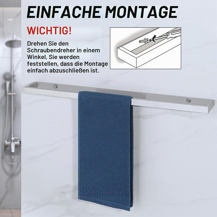 SAYAYO Handtuchhalter Handtuchstange mit Bohren Gebürstet Gästehandtuchhalter Wandmontage Edelstahl