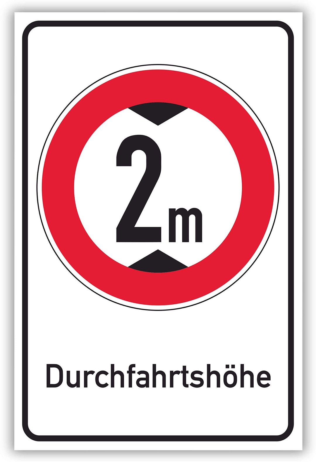 SCHILDER HIMMEL anpassbares Durchfahrtshöhe Schild 42x29cm Alu-Verbund mit Schrauben, 2 Meter Nr 695