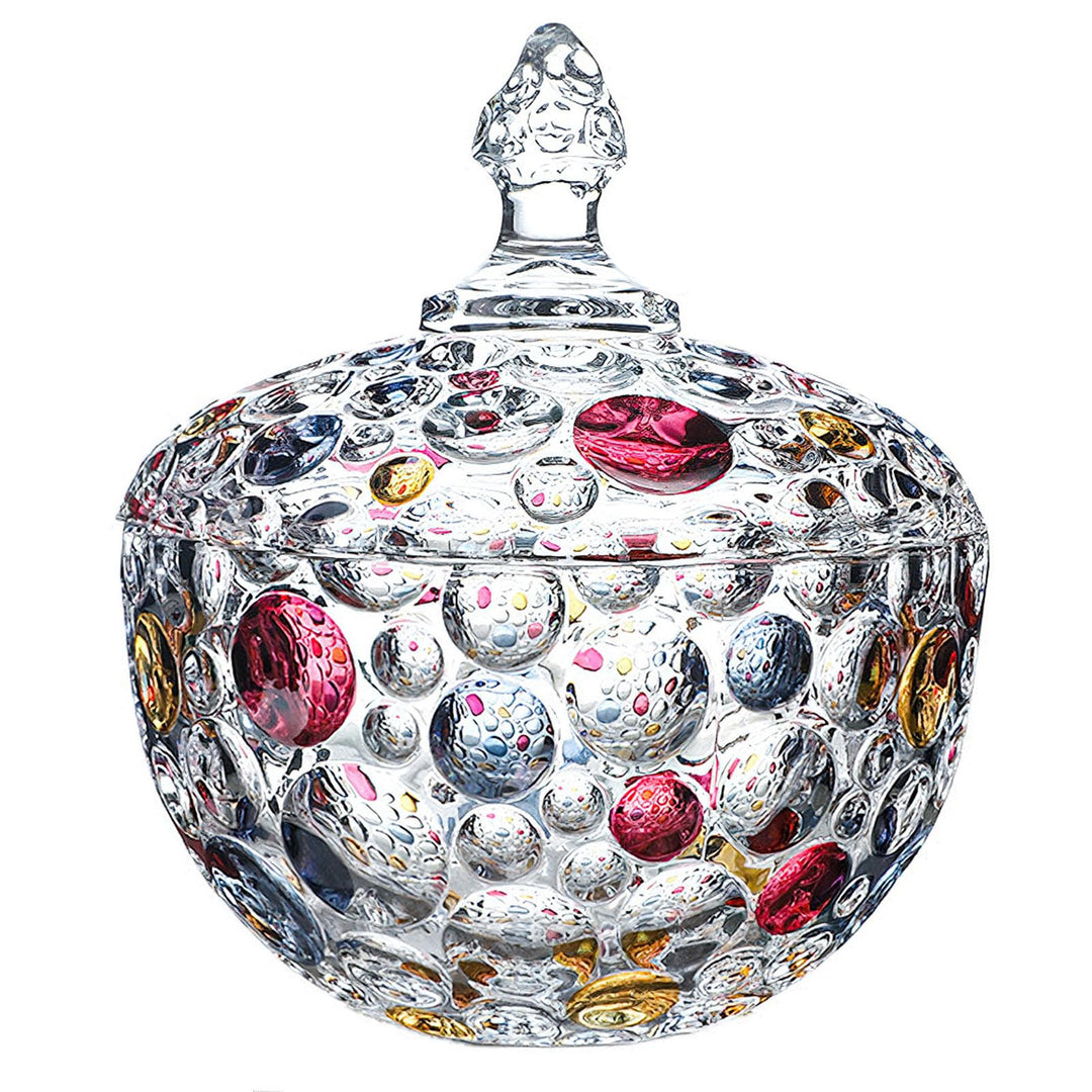 Bonbonglas Keksglas Mit Deckel, Colorful Kristall SüssIgkeiten Glas, Bonbongeschirr Zuckerdose, Deko