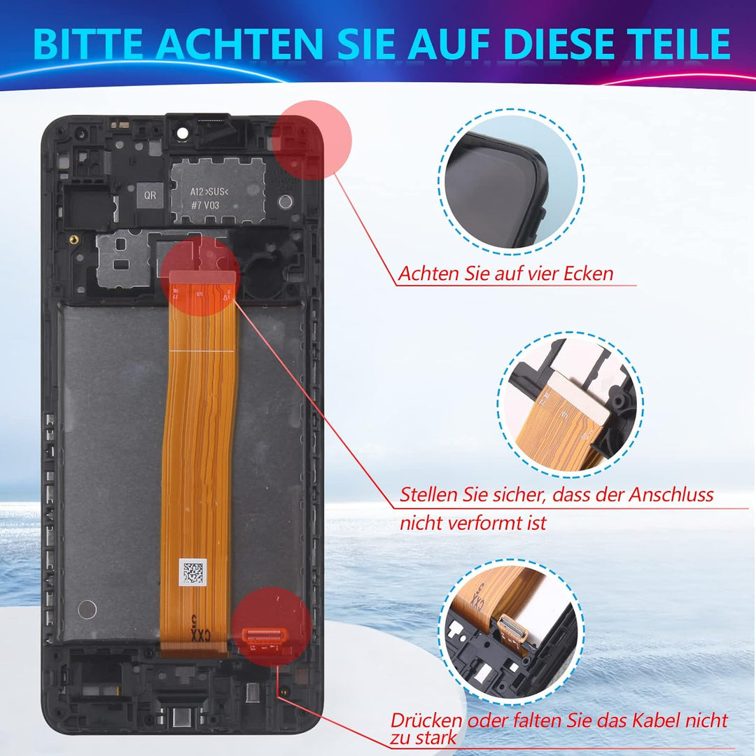 RongZy Kompatibel mit Samsung Galaxy A12/A125F Ersatz Bildschirm LCD Display und Touchscreen-Digitiz
