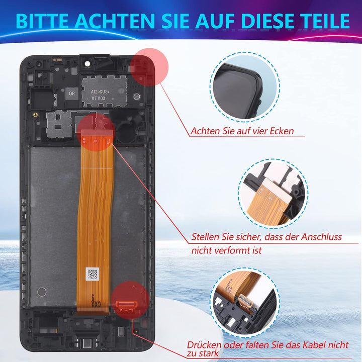 RongZy Kompatibel mit Samsung Galaxy A12/A125F Ersatz Bildschirm LCD Display und Touchscreen-Digitiz