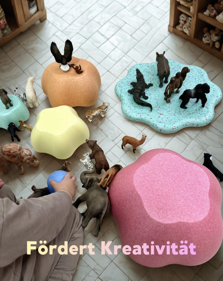 Generisch Balanciersteine mit Balancierbrett als Set für Kinder I Spiel- & Stapelsteine I Motorikspi