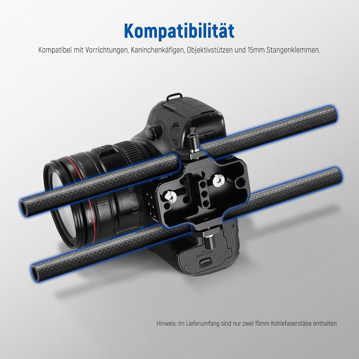 NEEWER 15mm Kohlefaser Verlängerungsstangen 30cm, kompatibel mit SmallRig, kompatibel mit Tilta 15mm