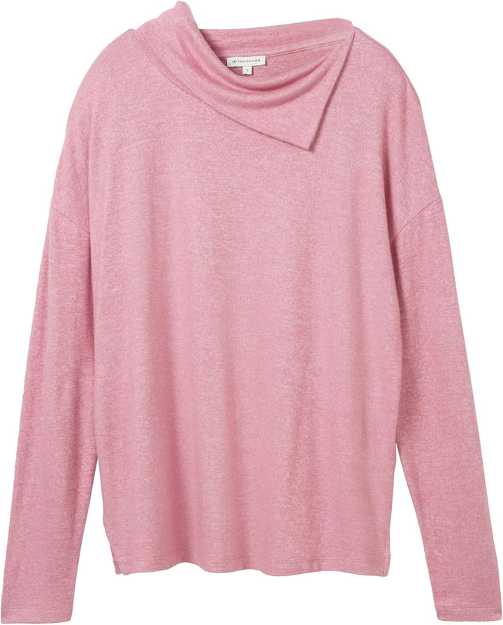 TOM TAILOR Damen Longsleeve T-Shirt S 33966 - Dusty Vanda Melange, S 33966 - Dusty Vanda Melange