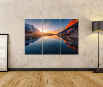 Bild auf Leinwand Schöne Landschaft Mit Hochgebirge Nepal Erstaunliche Szene Mit Himalaya Bergen Him