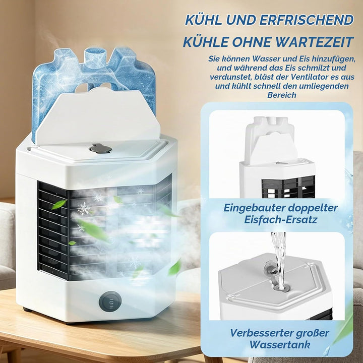Klimaanlage Mobil Upgrade Version,5 in 1 Mobile Klimageräte,Luftkühler mit Verdunstungskühlung,USB V