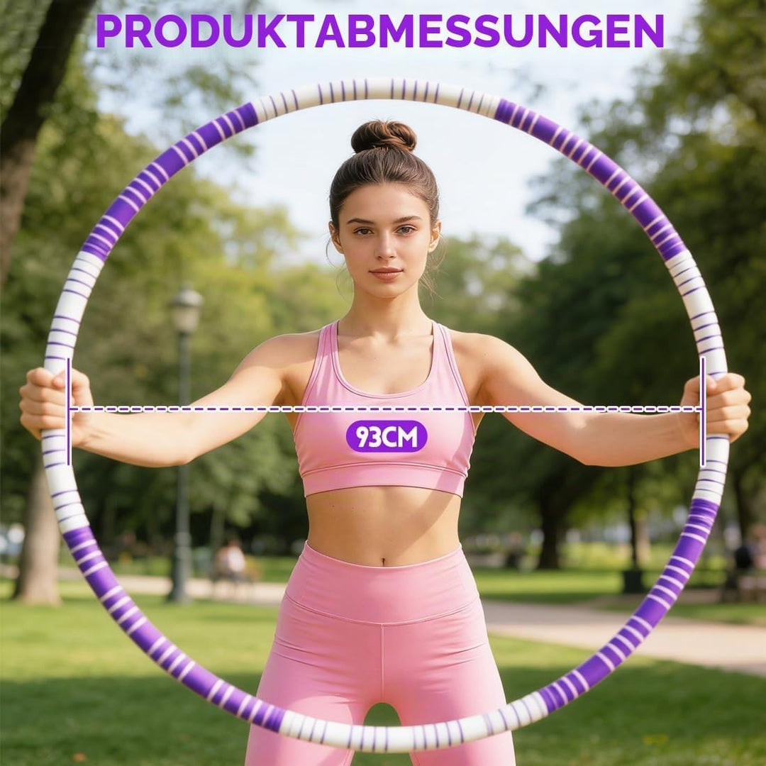 Hula Hoop Reifen Erwachsene, 1,1Kg Hullahub Reifen zum Abnehmen, 93 cm Durchmesser, 8 Segmente Abneh