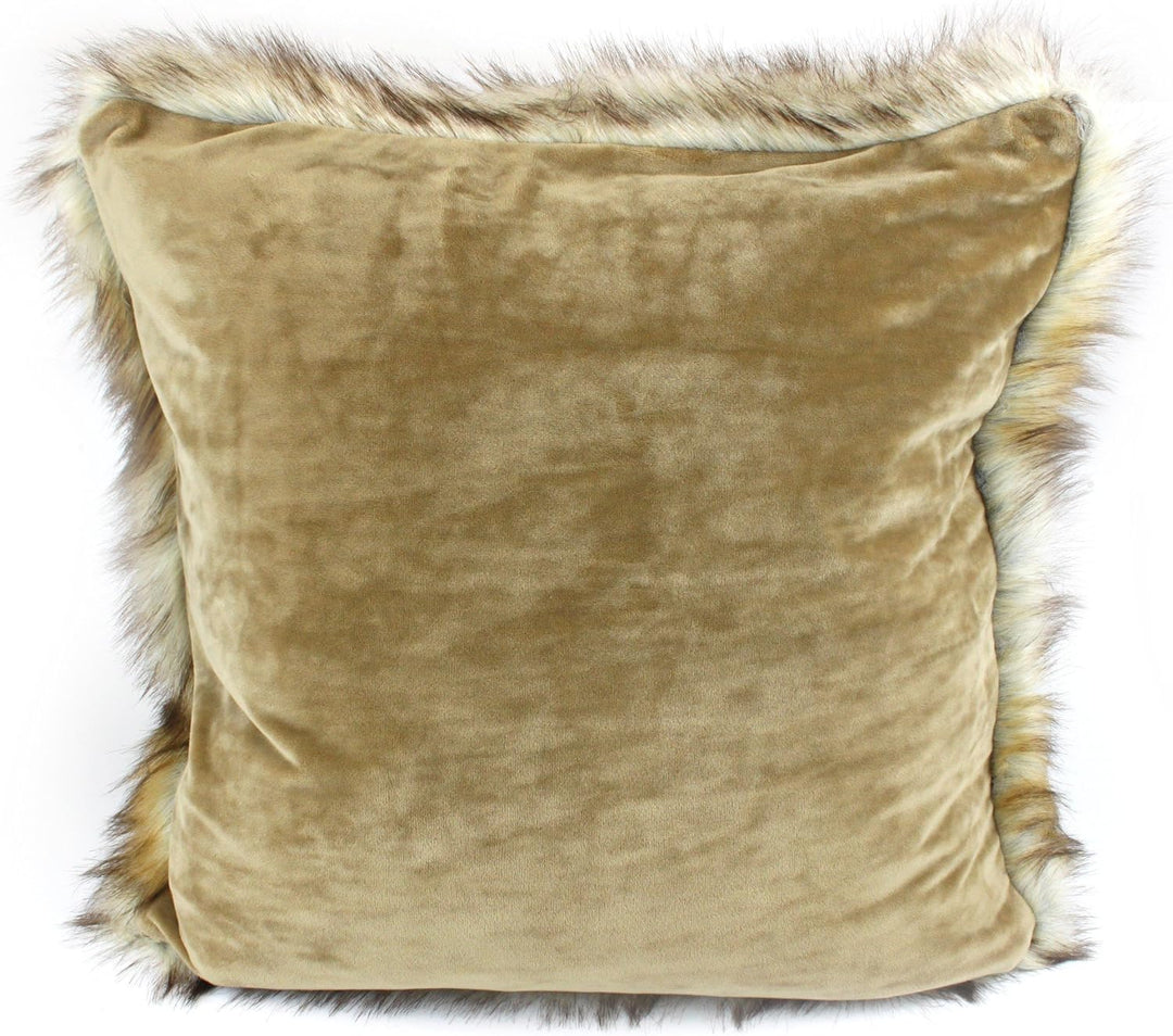 Gözze - Wohnkissenhülle, Kunstfell in edler Pelzoptik, Design Fuchs, 50 x 50 cm - Braun/Rot, Fuchs