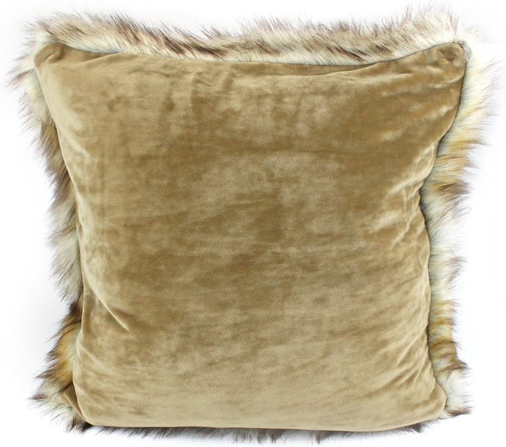 Gözze - Wohnkissenhülle, Kunstfell in edler Pelzoptik, Design Fuchs, 50 x 50 cm - Braun/Rot, Fuchs