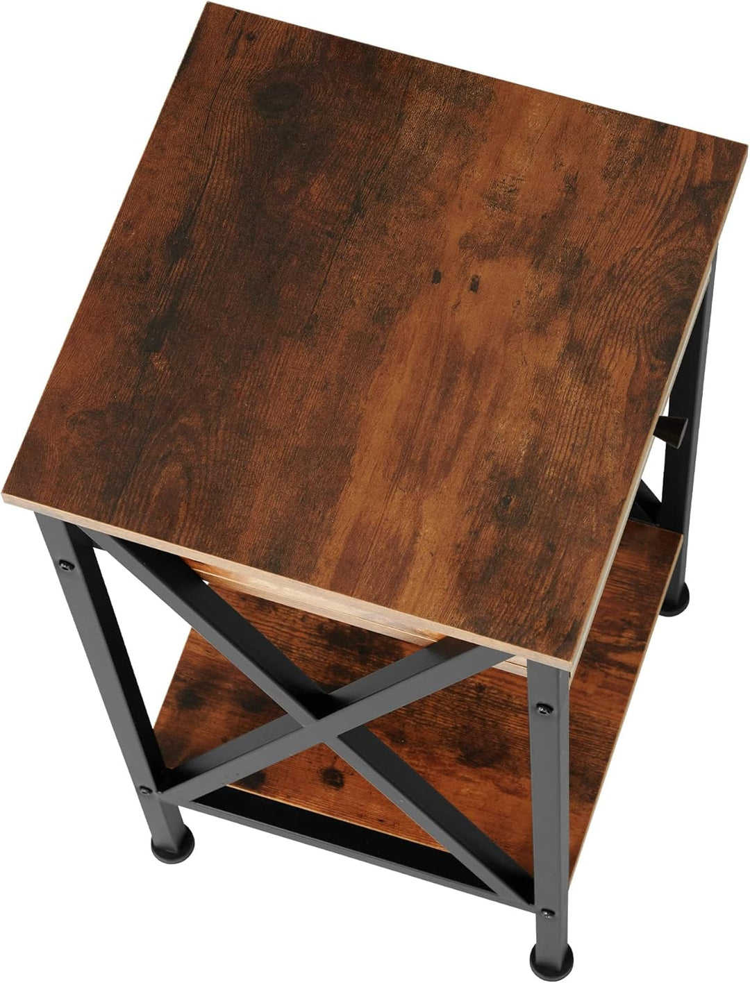 tectake Beistelltisch mit Schublade und Ablageflächen, Nachttisch Boxspringbett, Industrie-Design, 3