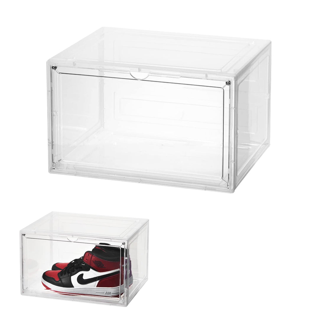 Schuhbox, Transparent Stapelbare Schuhbox, Faltbare Transparente Aufbewahrung für Schuhe, Kunststoff