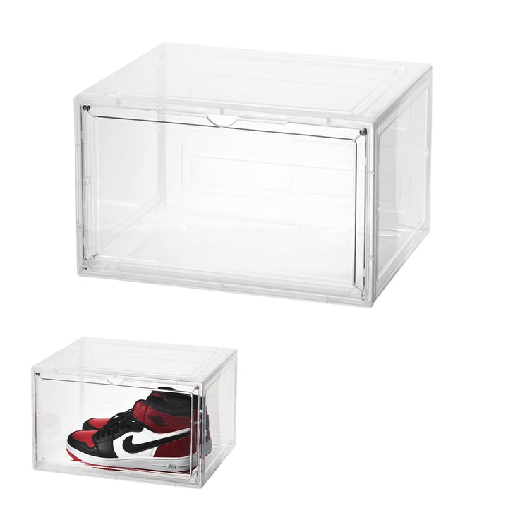 Schuhbox, Transparent Stapelbare Schuhbox, Faltbare Transparente Aufbewahrung für Schuhe, Kunststoff