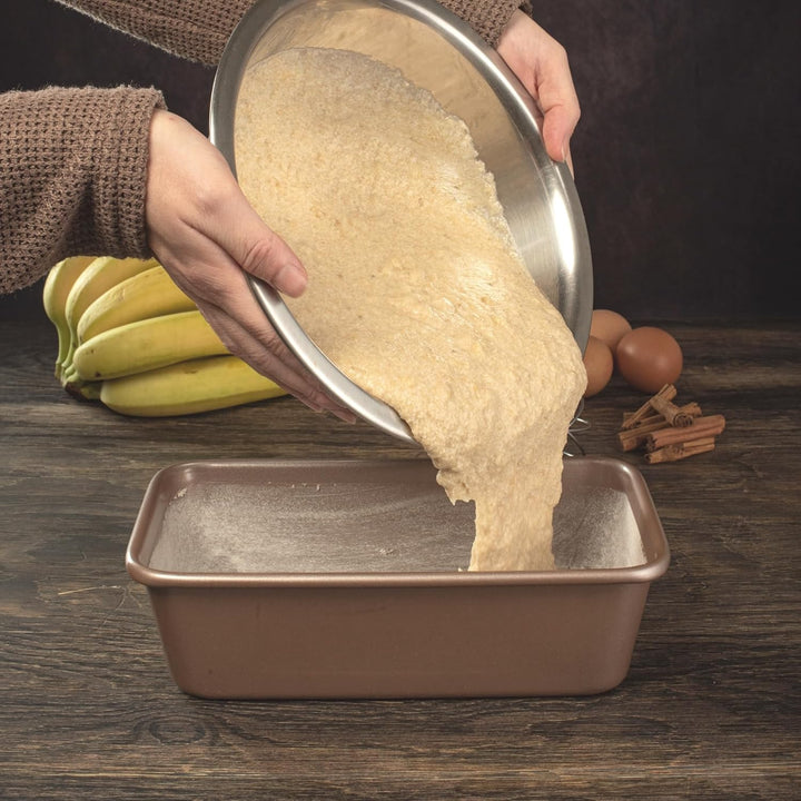HAPPIELS Antihaftbeschichtete Brotbackform, 22,9 x 12,7 cm, PFOA- und BPA-frei, ungiftige Kastenform