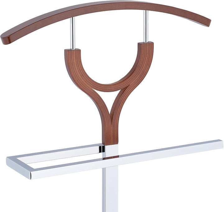 Relaxdays Herrendiener, für Jackett & Hose, HBT: 120 x 45 x 28 cm, MDF & Stahl, stehender Stummer Di