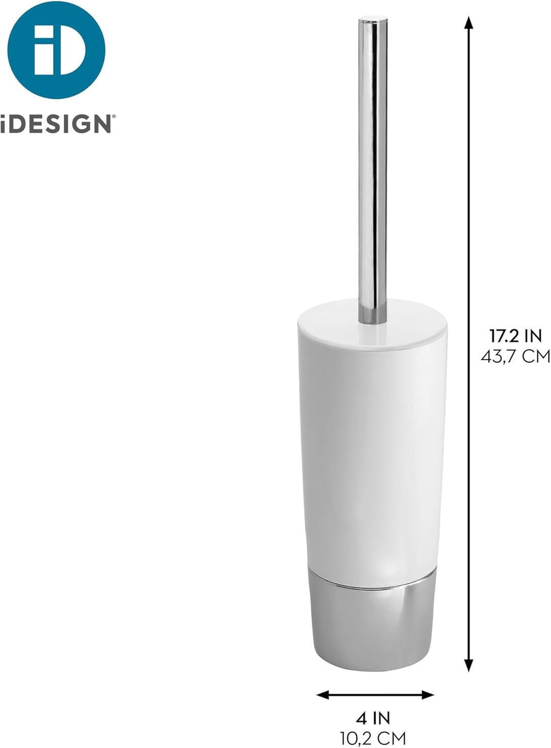 iDesign 99000EU Duetto Toilettenbürste, weiss / chrom, Weiss