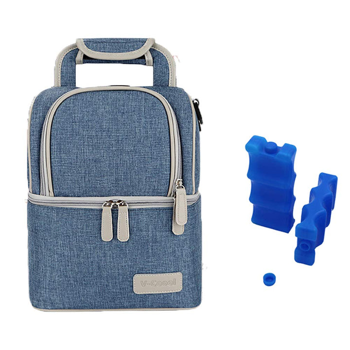 Rufun Isolierte Tasche für Brustmilch Lunch Kühler Wärmender Rucksack Wasserdicht, 2 Eisbeutel inklu