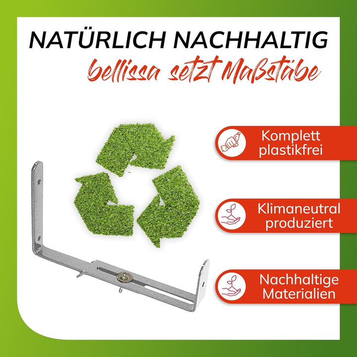 bellissa 8 Stück (4 Paar) Blumenkasten-Halterung – Haken für Blumenkästen – Wandhalter-Befestigung -