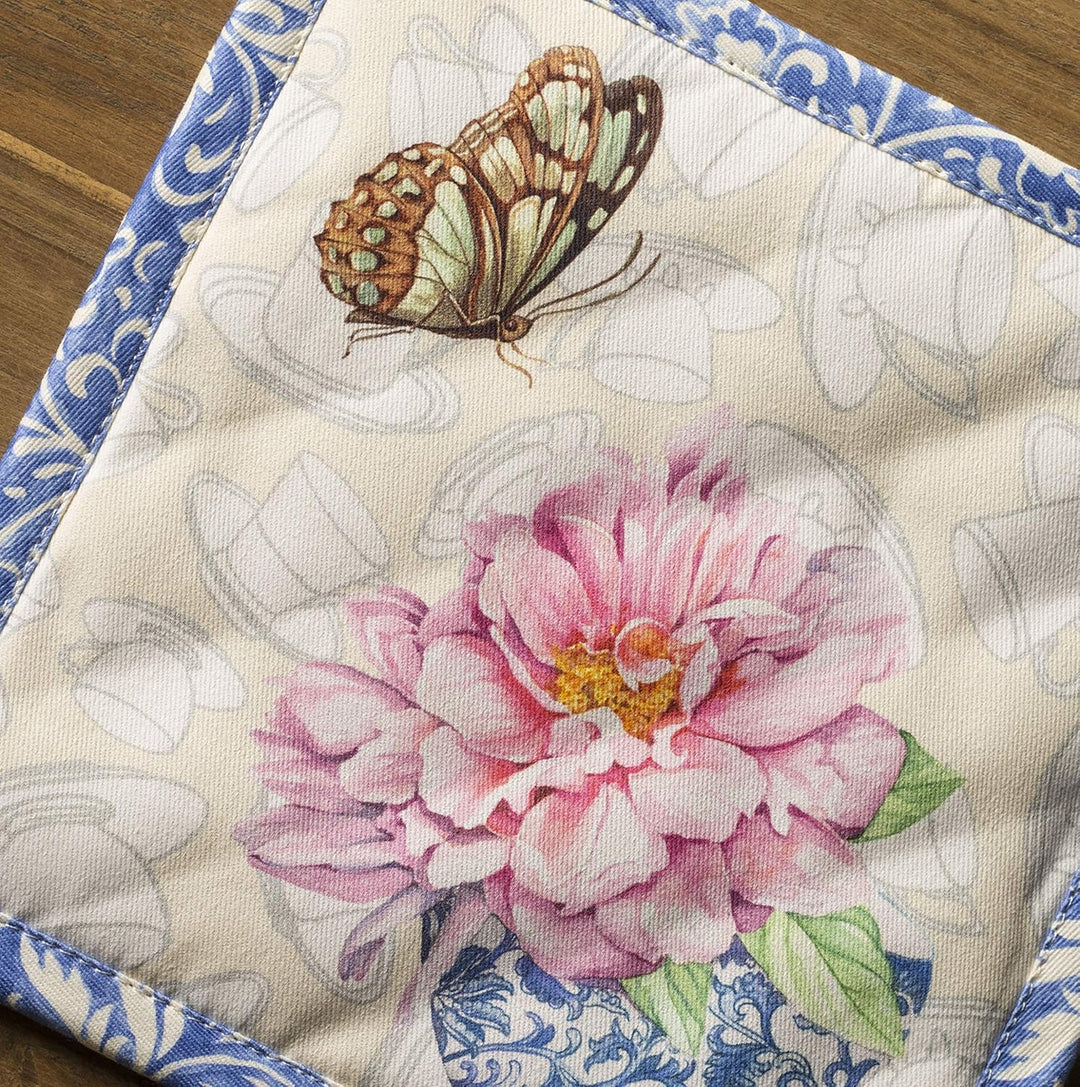 Maison d' Hermine Topflappen 100% Baumwolle hitzebeständig Set mit 2 Topflappen (20cm x 20cm) Hot Pa