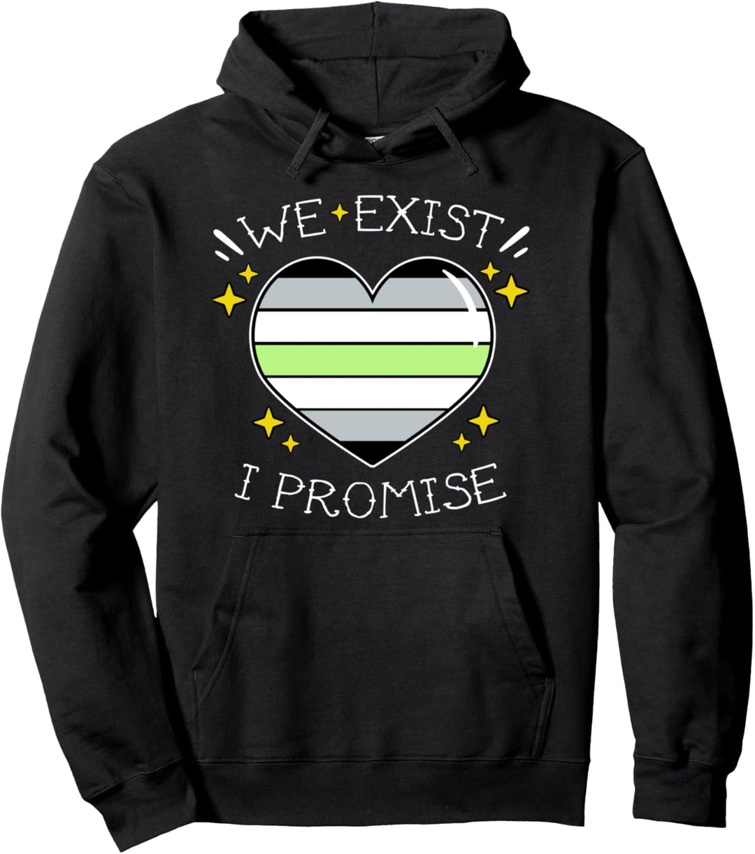 Agender Pride Gay Heart We Exist I Promise Gift Pullover Hoodie