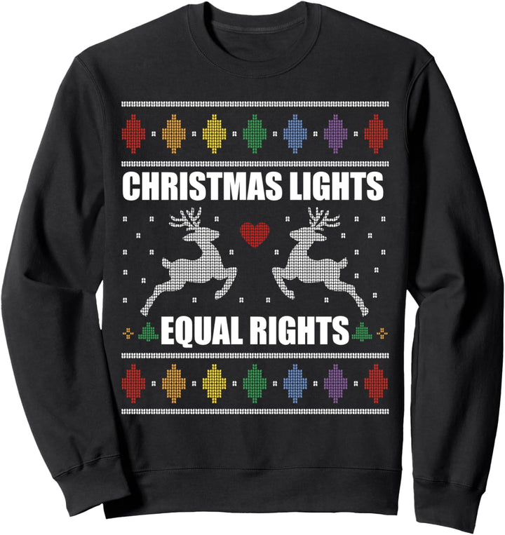 Weihnachtslichter und Äqual-Rights, femininistische Ugly Xmas Meme Sweatshirt