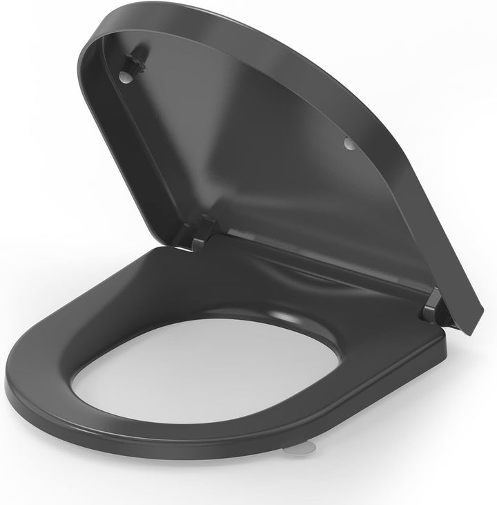 YEAUPE PRO Toilettendeckel mit Absenkautomatik D-Form [KURZ],WC Sitz Toilettensitz mit Quick-Release