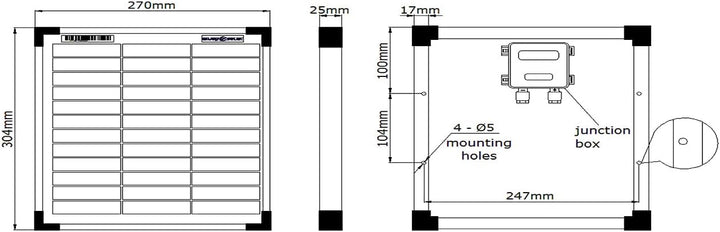 enjoy solar Poly 10W 12V Polykristallines Solarpanel Solarmodul Photovoltaikmodul ideal für Wohnmobi