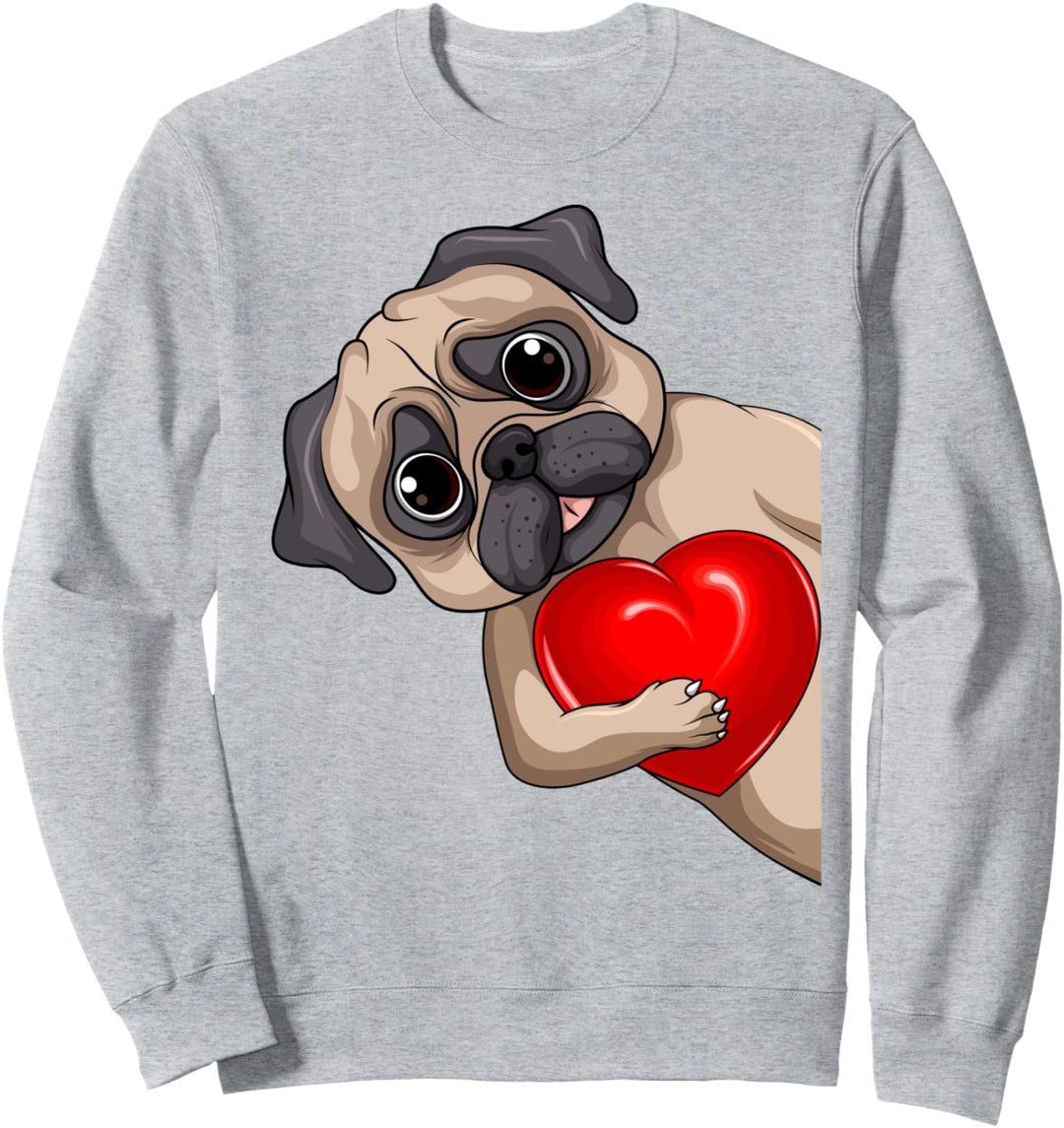 Mops Hunde Frauchen Damen Kinder Sweatshirt