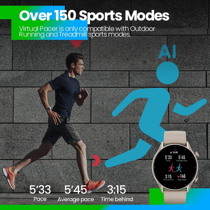 Amazfit Smartwatch GTR 3 46mm mit Gesundheitsüberwachung, SpO2, Zyklusüberwachung, GPS Sportuhr mit