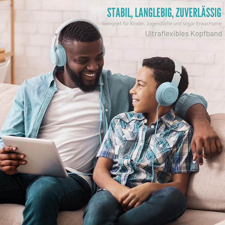 RockPapa L22 Kinder kopfhörer, Kabel Kopfhörer für Kinder, 3,5 mm Aux Jack, Verstellbares Stirnband